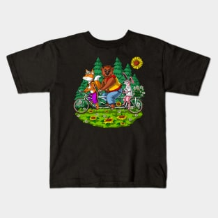 Hippie Forest Animals Kids T-Shirt